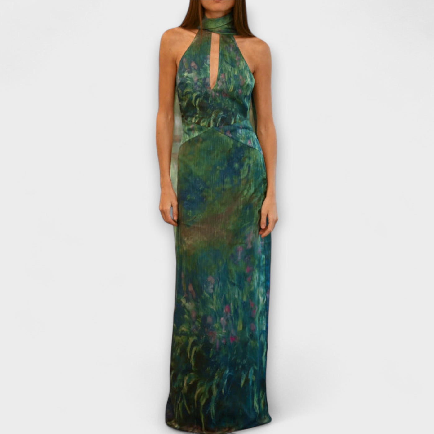 Ewa | Iris Druck Monet Maxikleid
