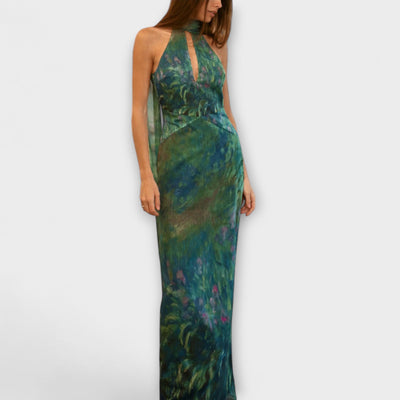 Ewa | Iris Druck Monet Maxikleid