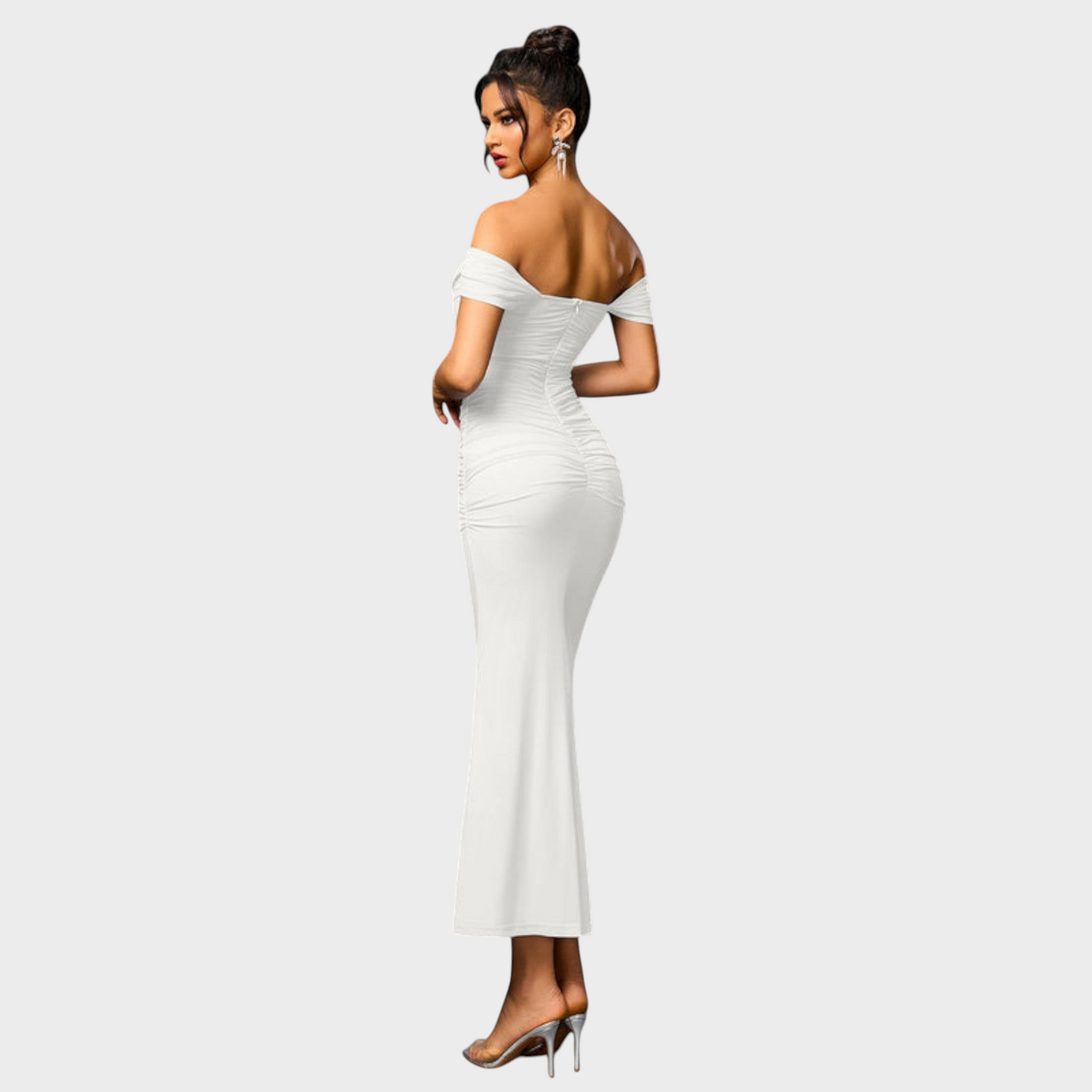 Joanna | Sukienka Bodycon z marszczeniami na ramiączkach