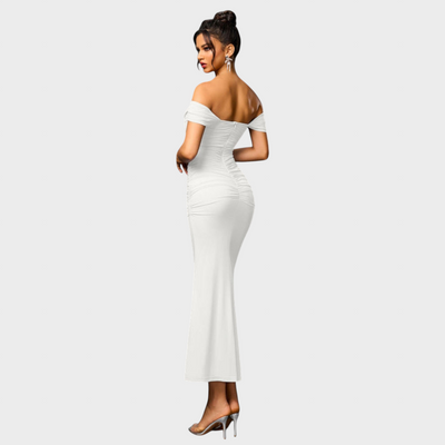 Joanna | Sukienka Bodycon z marszczeniami na ramiączkach