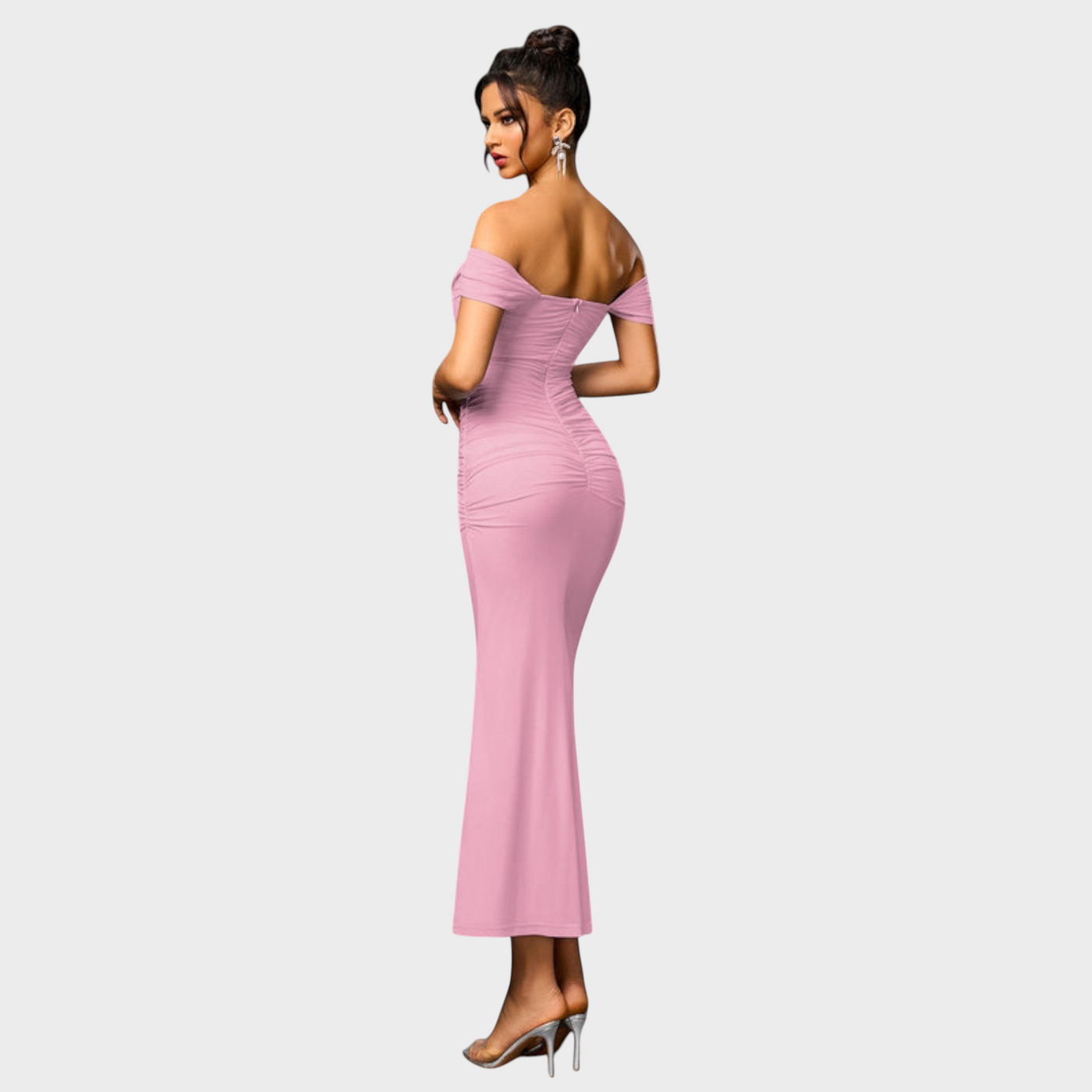 Joanna | Sukienka Bodycon z marszczeniami na ramiączkach