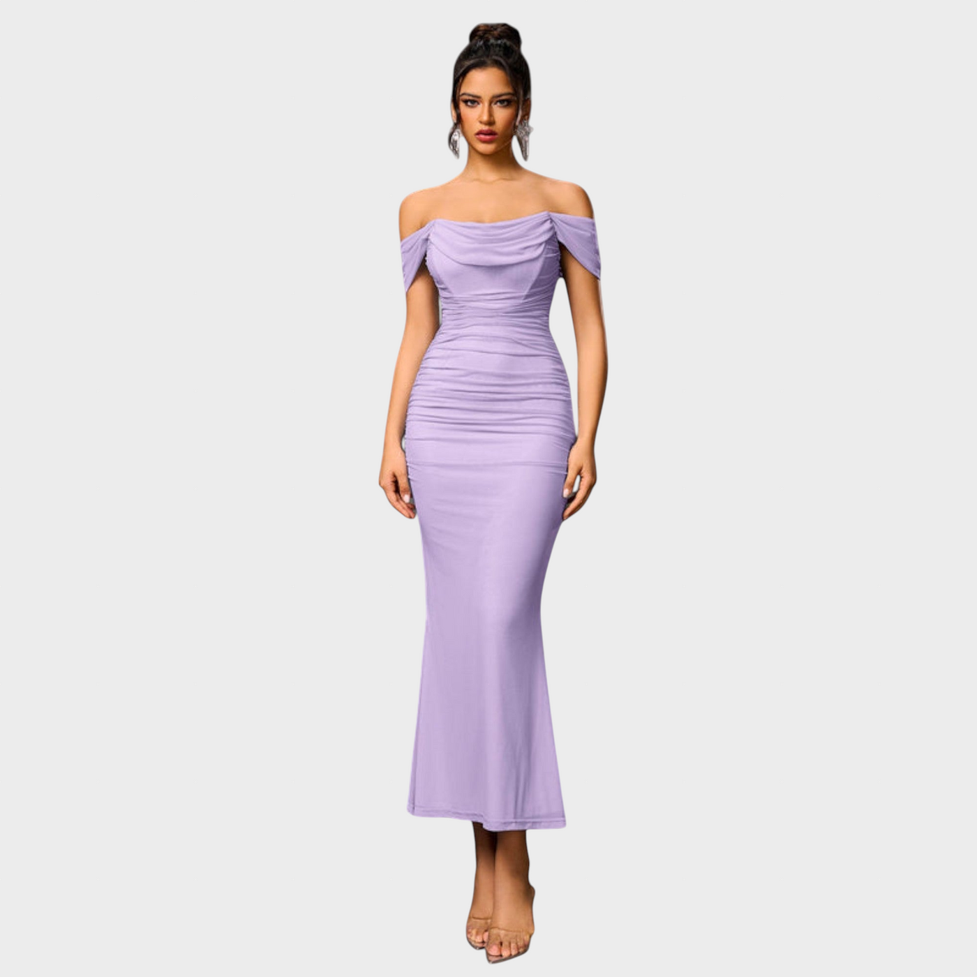 Joanna | Sukienka Bodycon z marszczeniami na ramiączkach