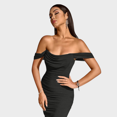 Joanna | Sukienka Bodycon z marszczeniami na ramiączkach