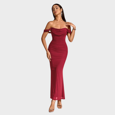 Joanna | Sukienka Bodycon z marszczeniami na ramiączkach