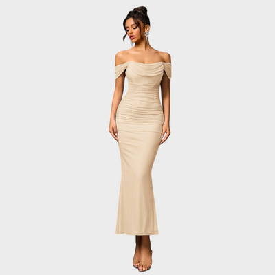 Joanna | Sukienka Bodycon z marszczeniami na ramiączkach