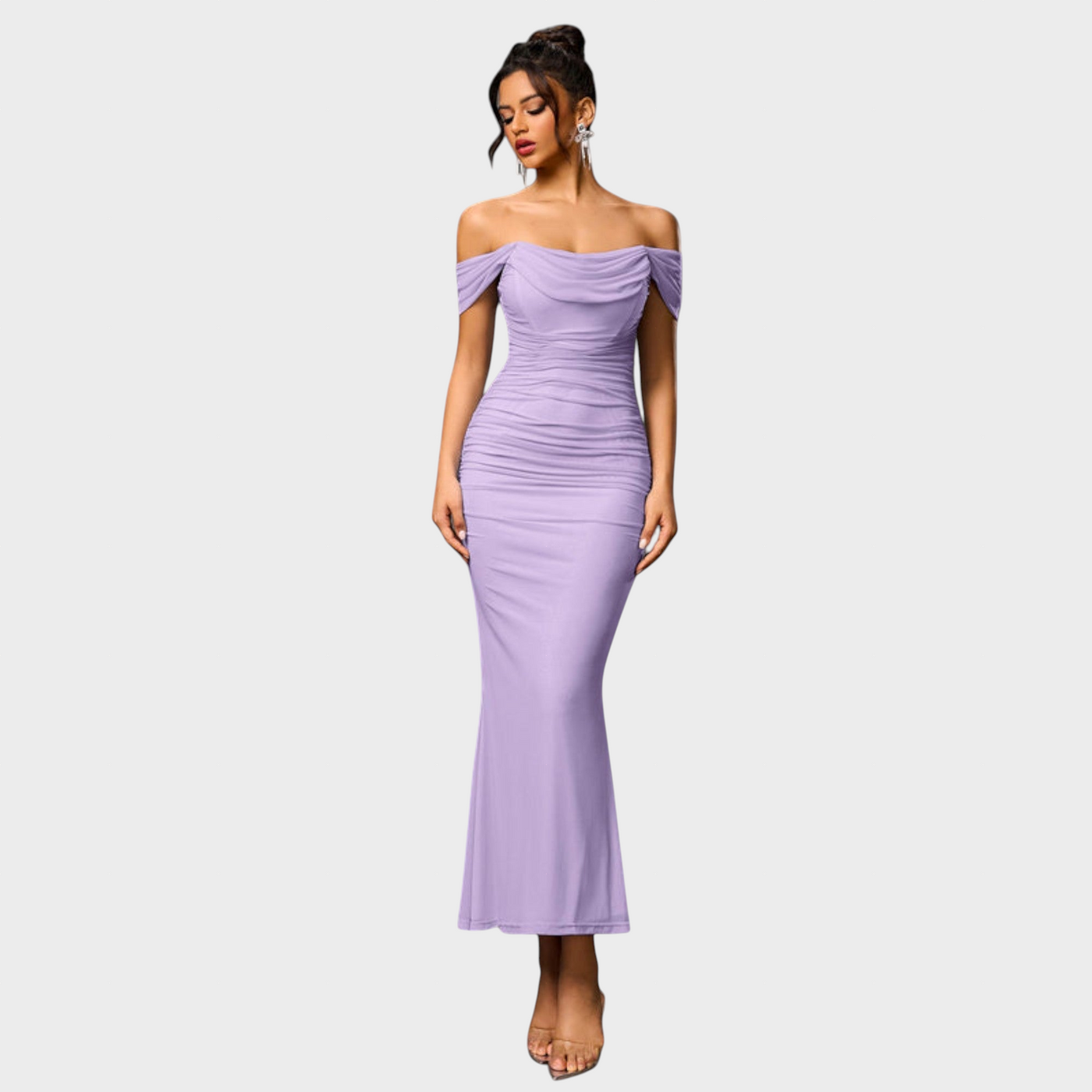 Joanna | Sukienka Bodycon z marszczeniami na ramiączkach