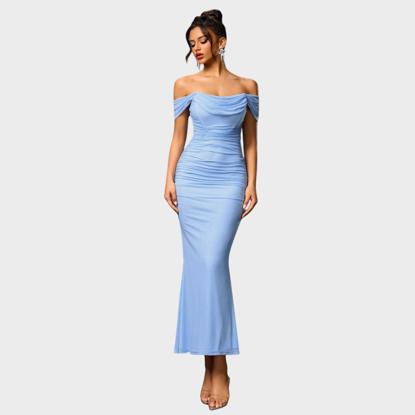 Joanna | Sukienka Bodycon z marszczeniami na ramiączkach