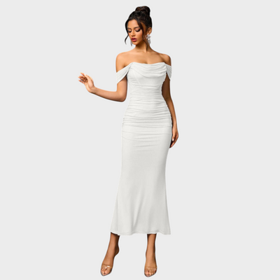 Joanna | Sukienka Bodycon z marszczeniami na ramiączkach