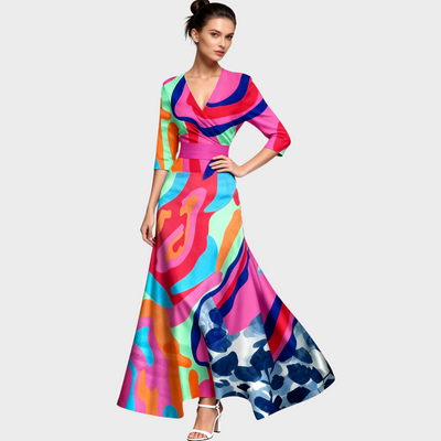 Małgorzata | Elegancka Sukienka z Projektowanymi Rękawami