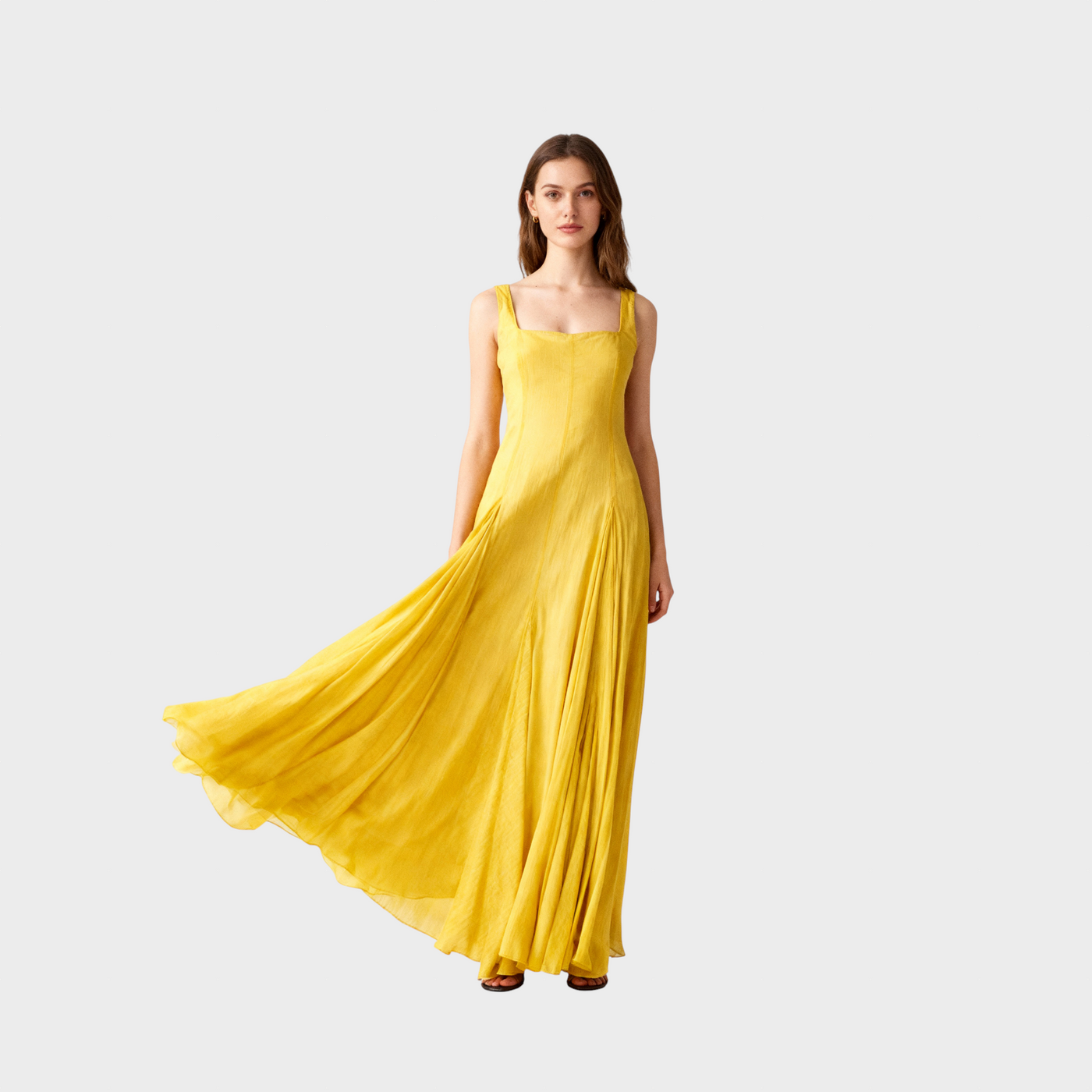 Monika | Sukienka z kwadratowym dekoltem